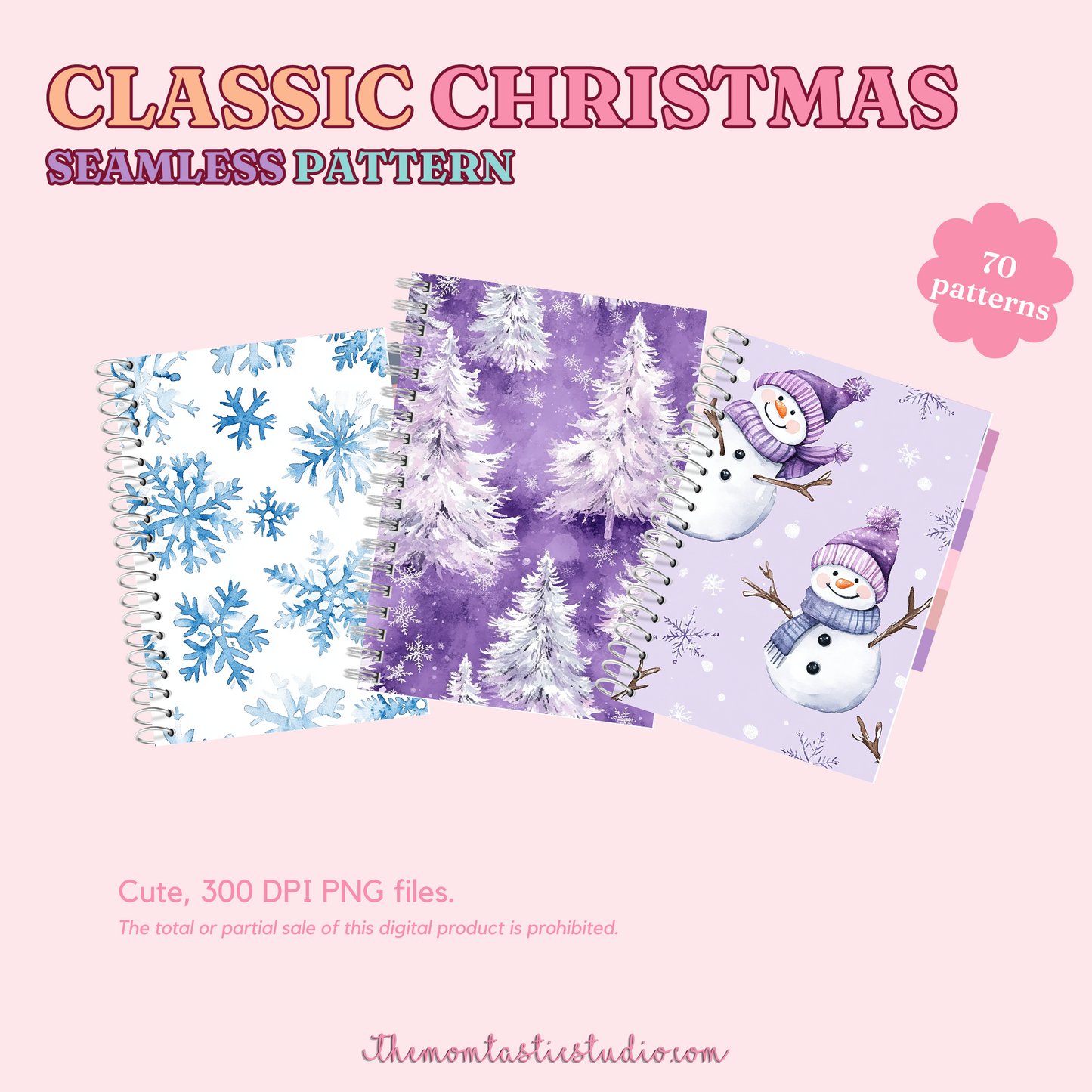 Classic Christmas Seamless Pattern for Commercial Use, Digital Paper - 300 DPI