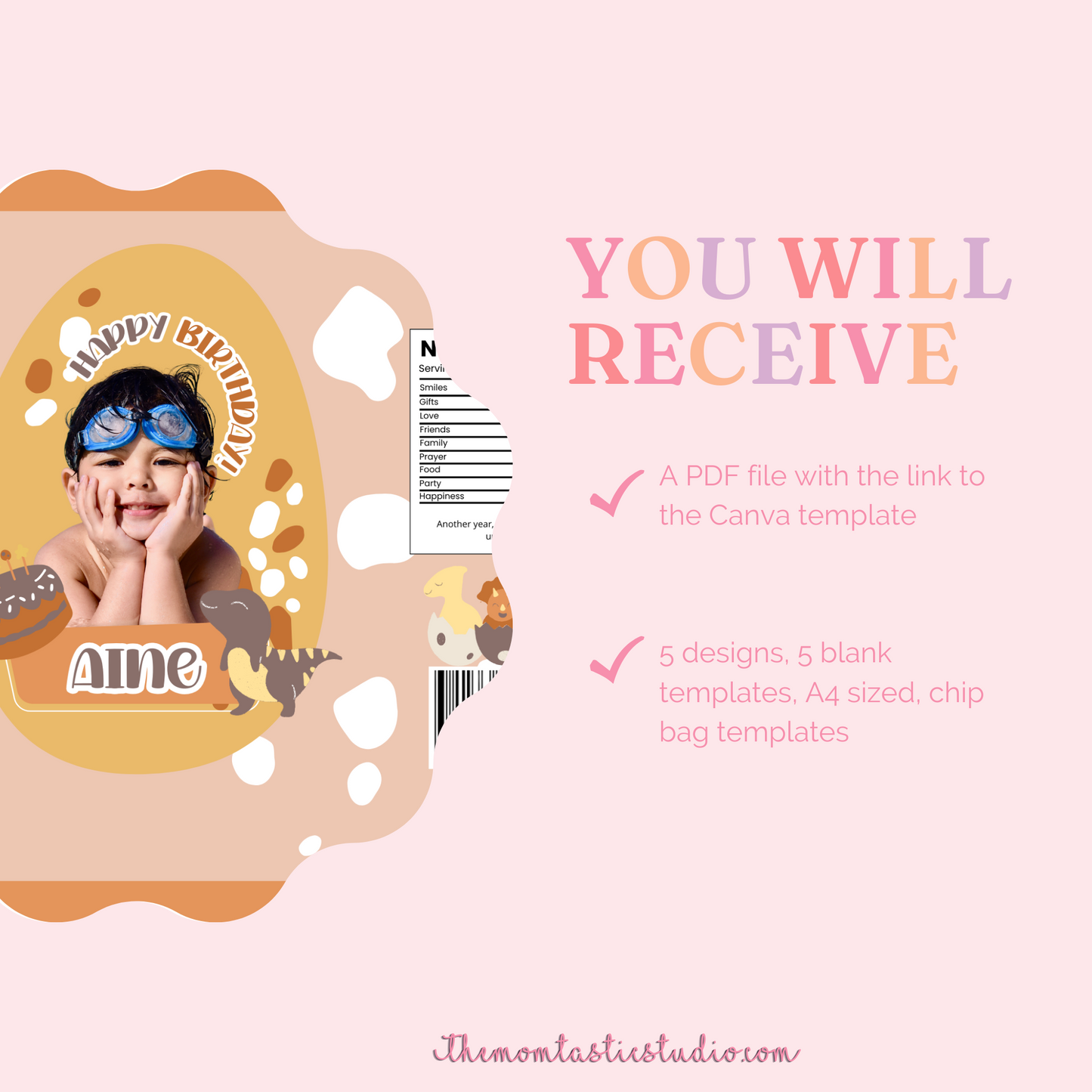 Birthday Boy Chip Bag Template – A4 Size – PDF - Canva Template