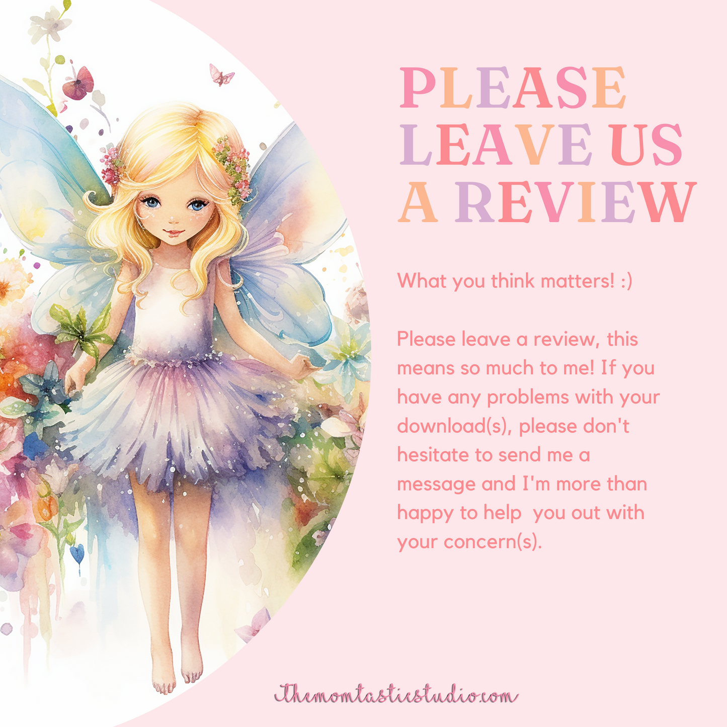 Cute Fairies Watercolor Digital Illustration – Instant Download – High-Quality - 300 DPI - Commercial Use