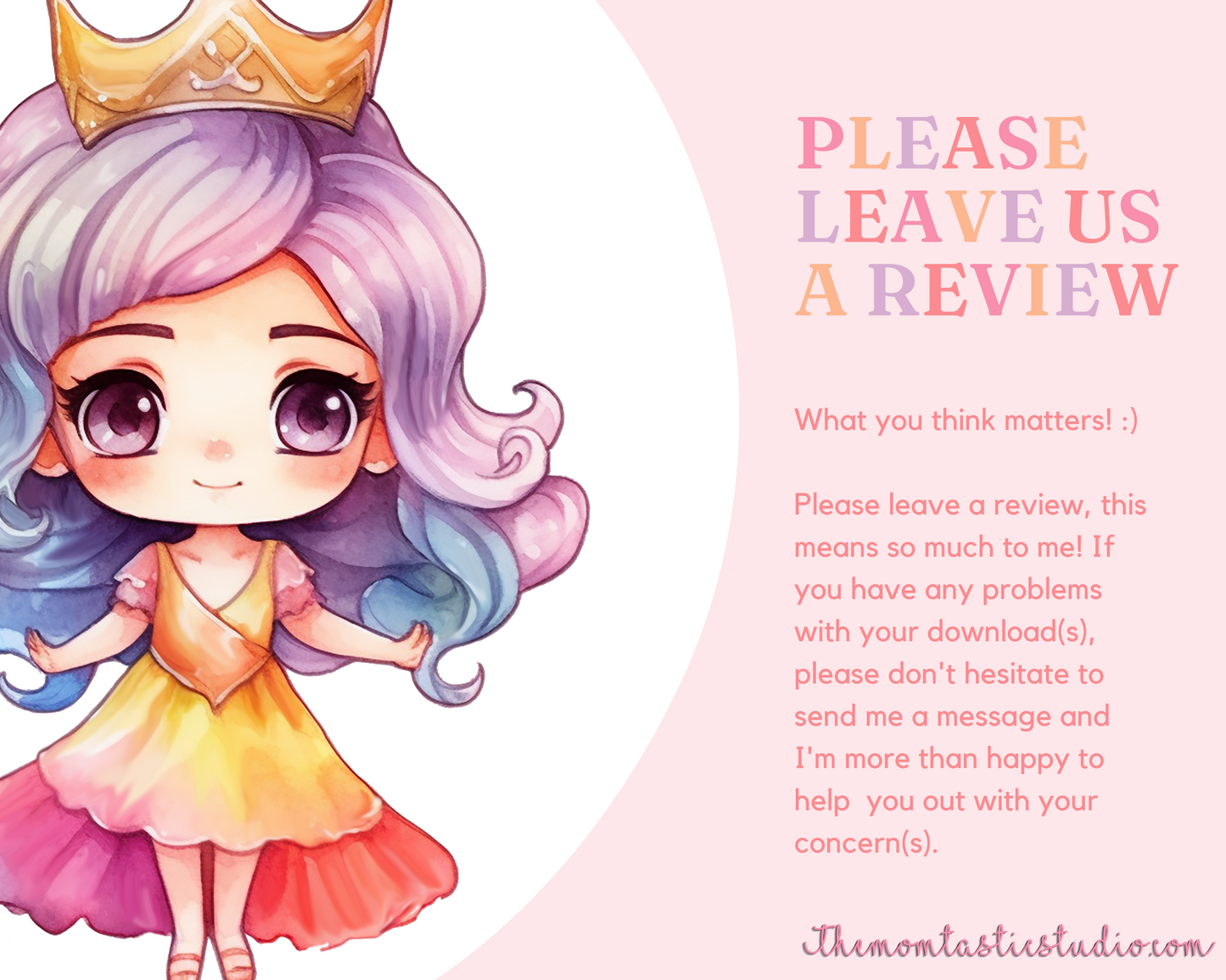 Whimsical Chibi Princesses Sticker Clipart – Instant Download – High-Quality PNG - Transparent Background - Commercial Use