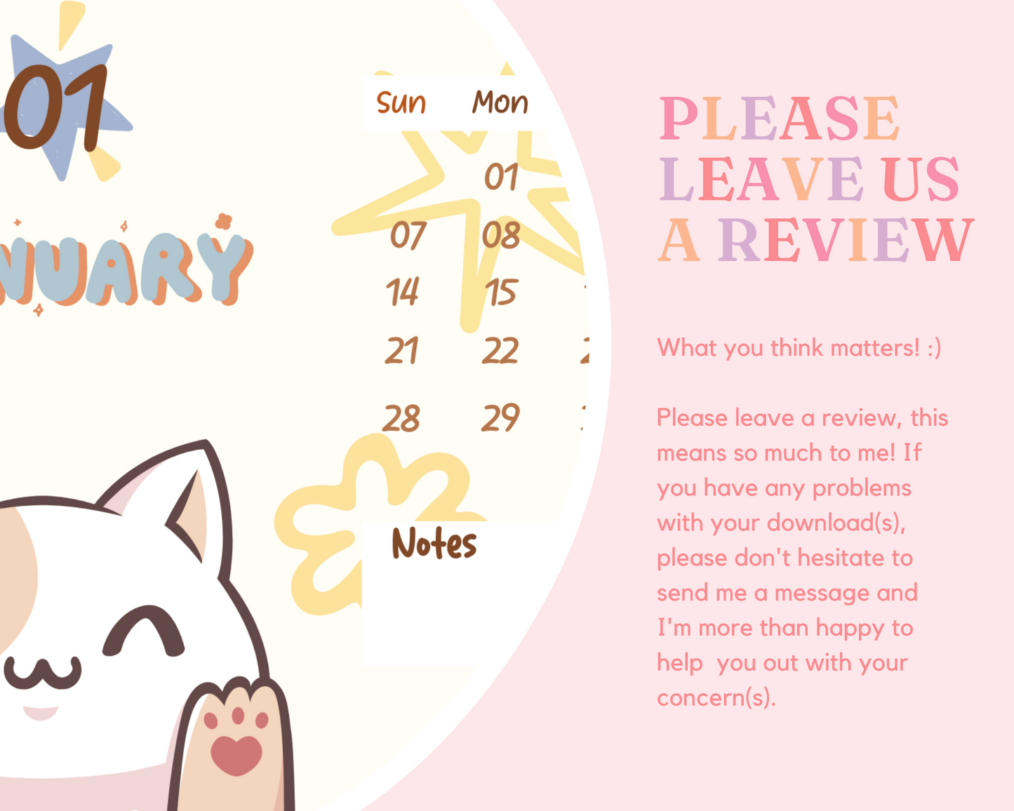 2024 Template | Kawaii Calendar Printable | Canva Editable | Commercial Use