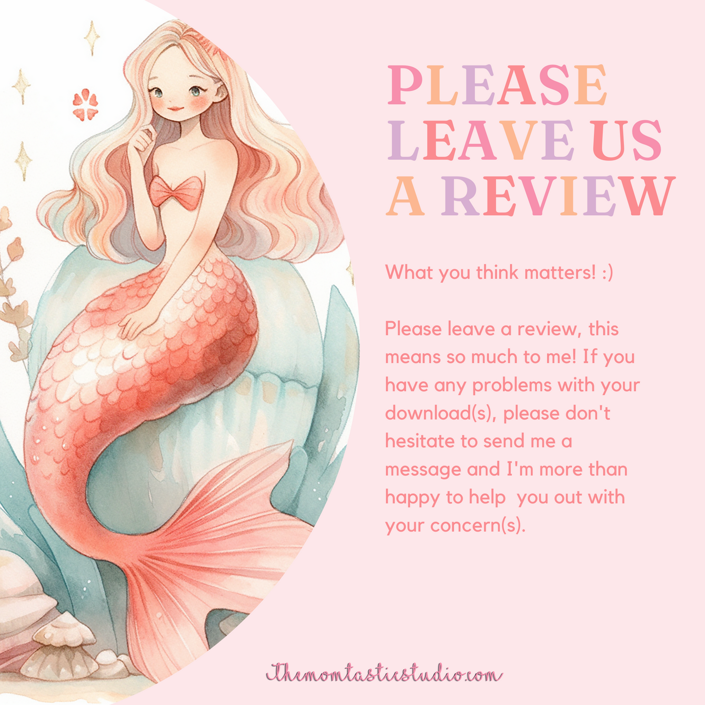 Mermaid Love Digital Illustration 300DPI – Instant Download – Commercial Use