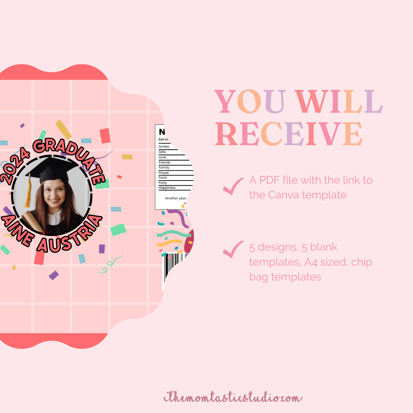 Graduation Day Chip Bag Template – A4 Size – PDF - Canva Template