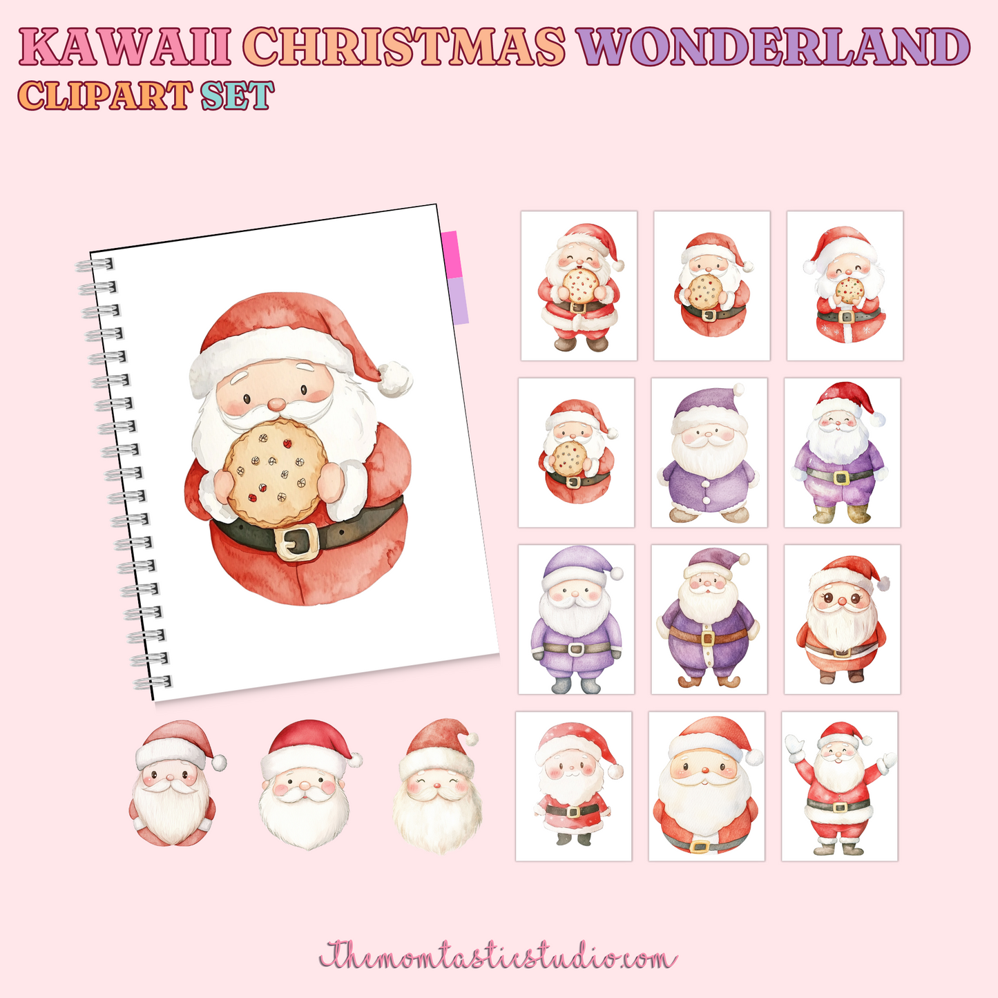 Kawaii Christmas Wonderland Clipart Set - 300 DPI – Instant Download – Commercial Use (Transparent Files)