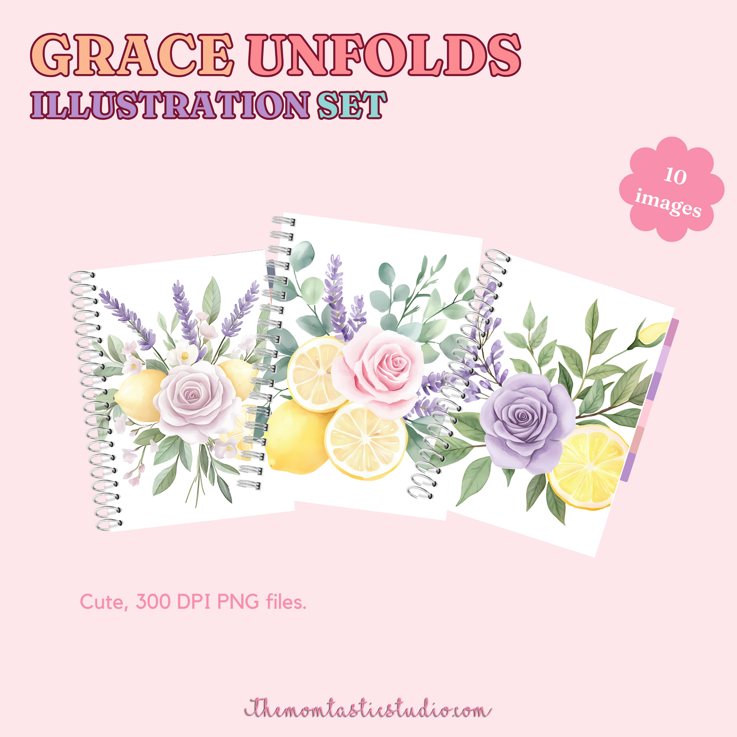 Lavender & Lemons Clipart Set – Instant Download – 300 DPI - Commercial Use