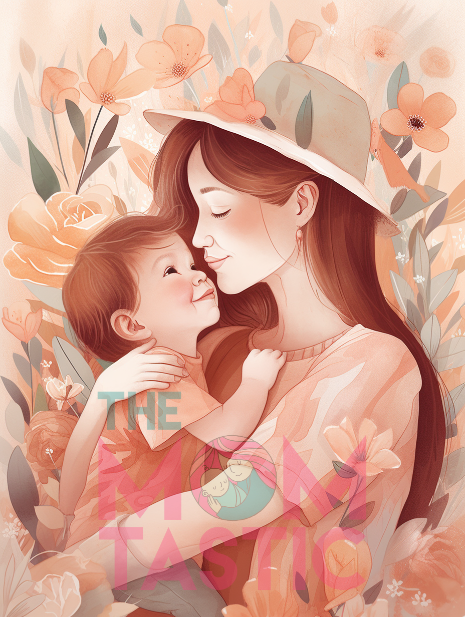 Mom and Child (Set 1 and 2) Digital Illustration for Commercial Use