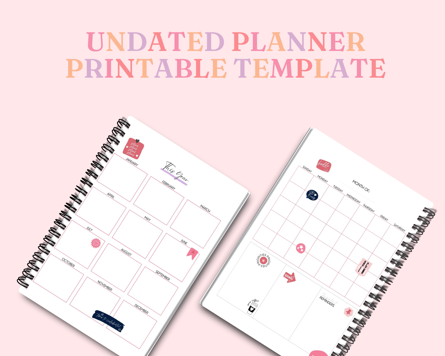 Minimalist Undated Planner - Commercial License - A4 - Canva Template