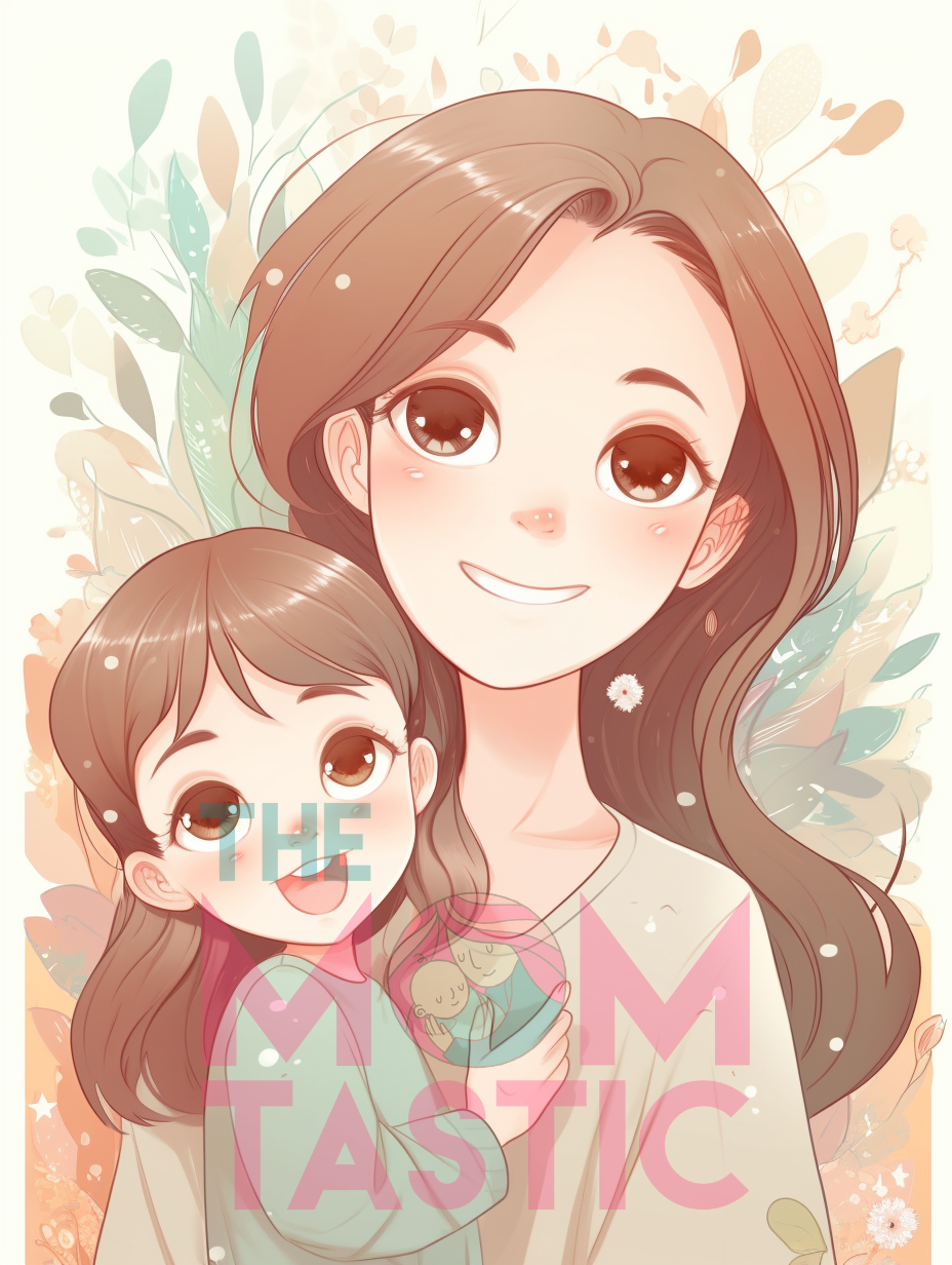 Mom and Child (Set 1 and 2) Digital Illustration for Commercial Use