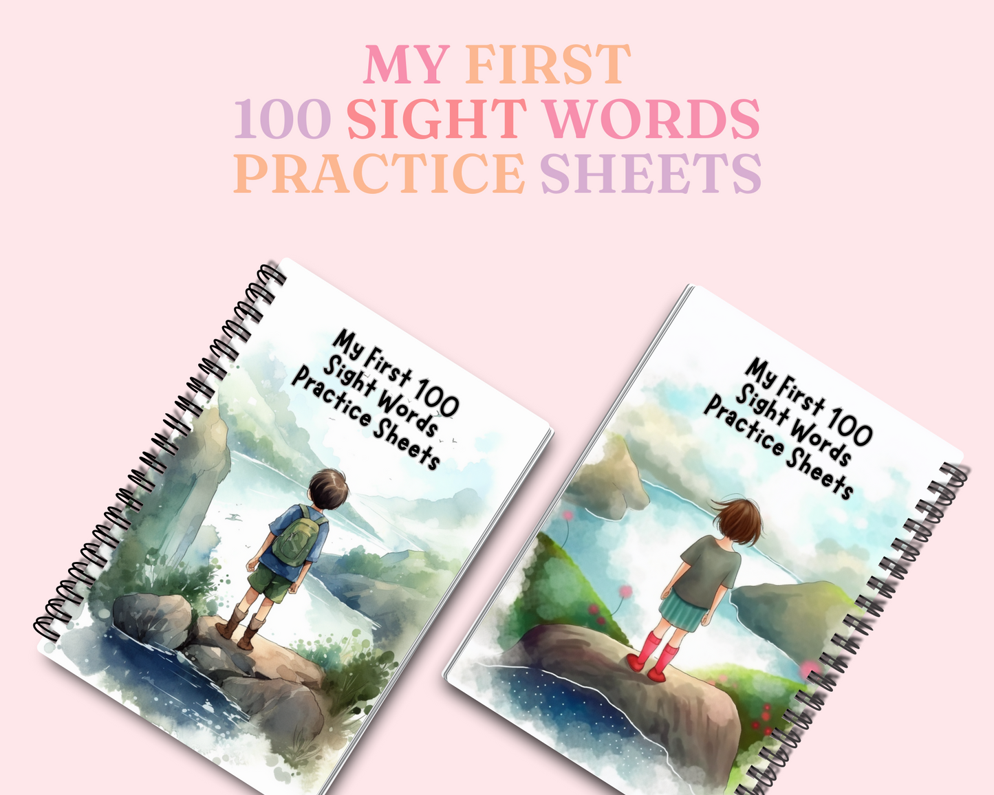 100 Sight Words Practice Worksheets – Canva Editable – Digital Template – 4 Beautiful Covers Included – Engaging Learning Activities – Instant Download – High-Quality Educational Resources