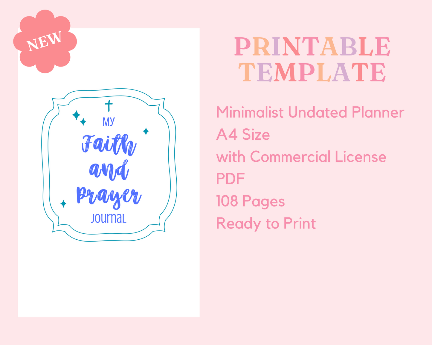 Minimalist Undated Planner - Commercial License - A4 - Canva Template