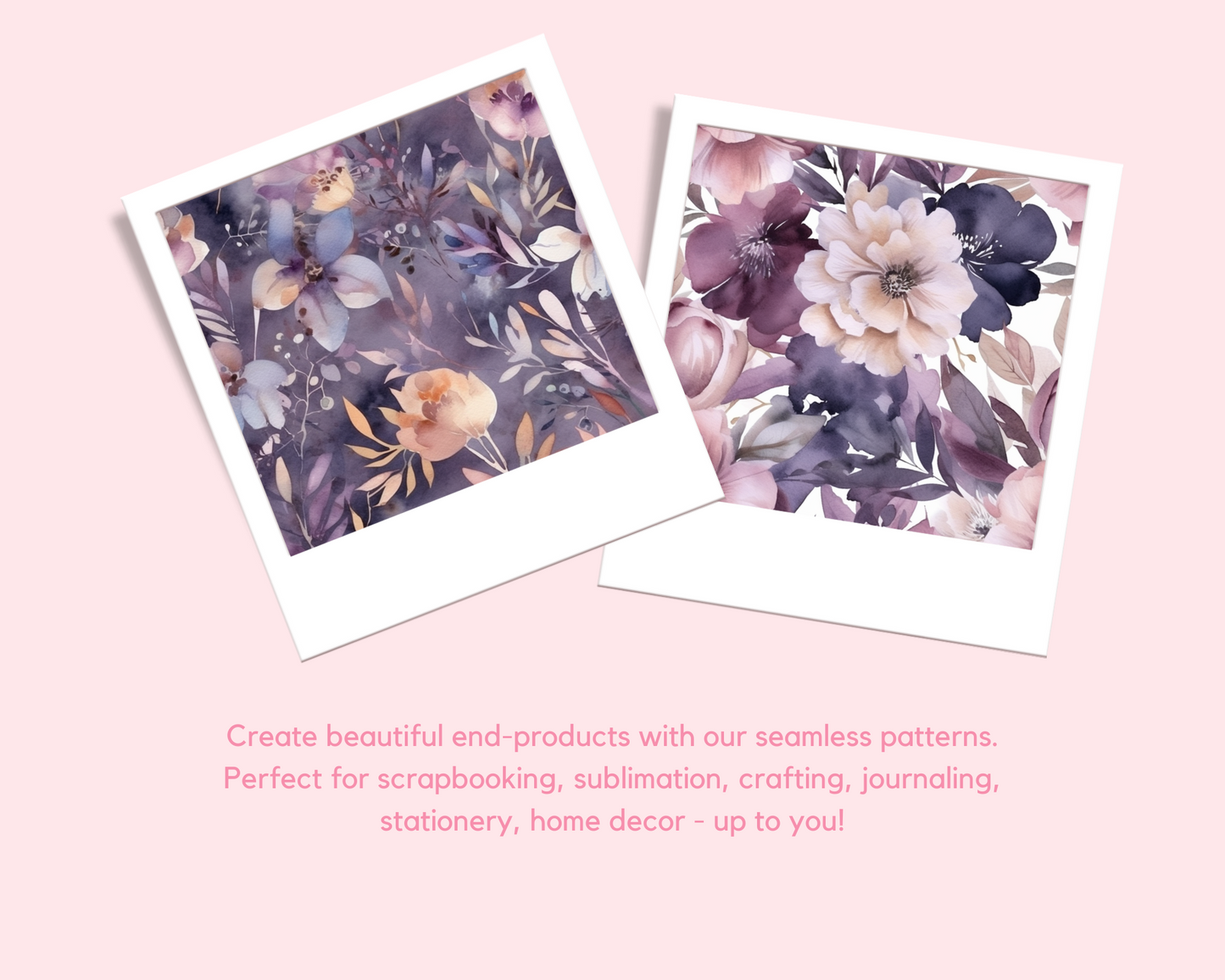 Enchanting Purple Floral Watercolor Seamless Pattern - Commercial Use - Pastel Watercolor Digital Paper