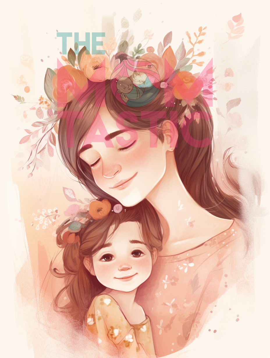 Mom and Child (Set 1 and 2) Digital Illustration for Commercial Use