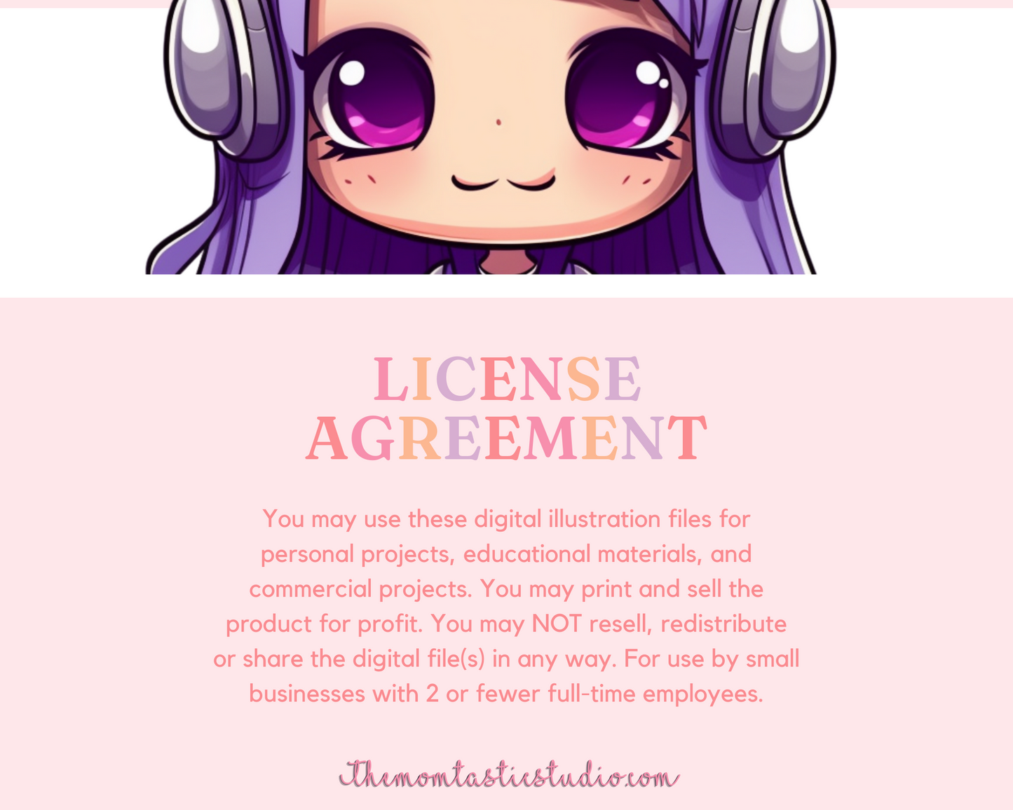 Pretty in Purple Chibi Girls Stickers Clipart – Printable – Instant Download – High-Quality PNG - Transparent Background - Commercial Use