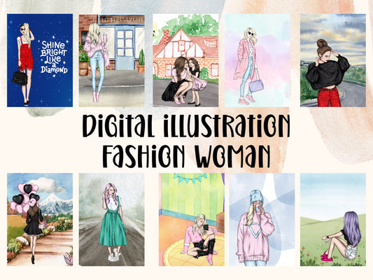 Fashion Woman Digital Illustration