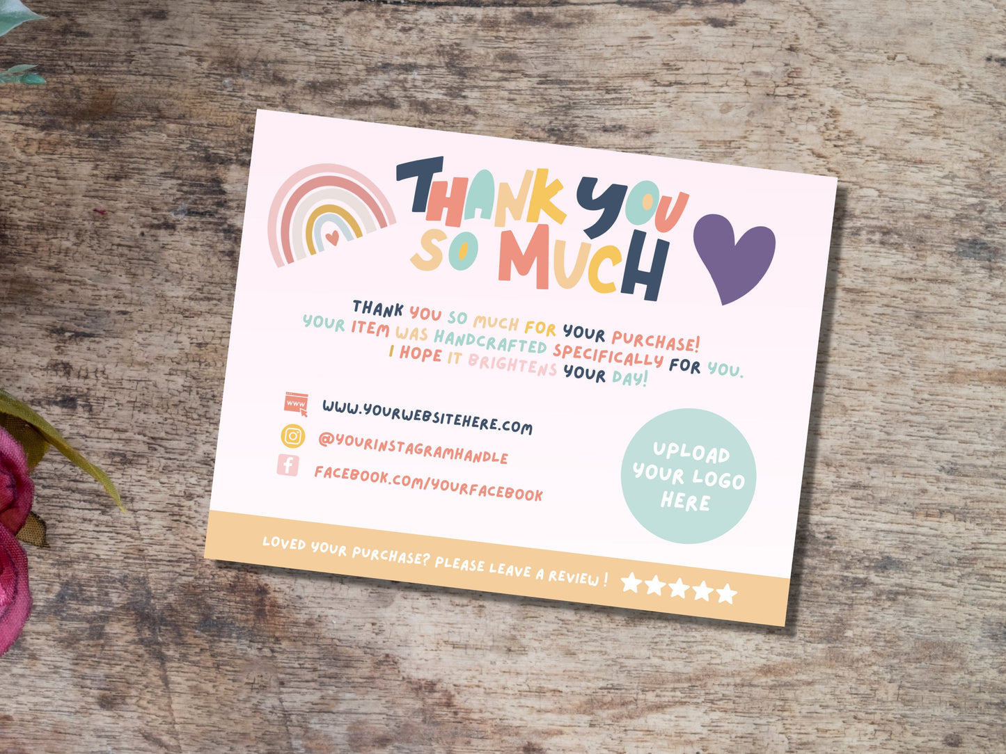 Small Business Thank You Card Canva Editable Template