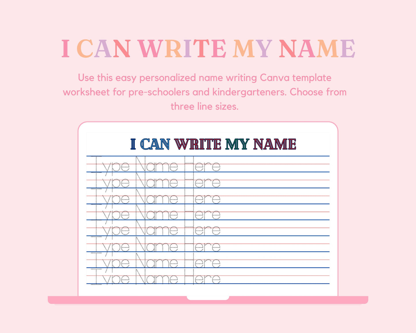 I Can Write My Name | Personalized Name Tracing Worksheet Printable