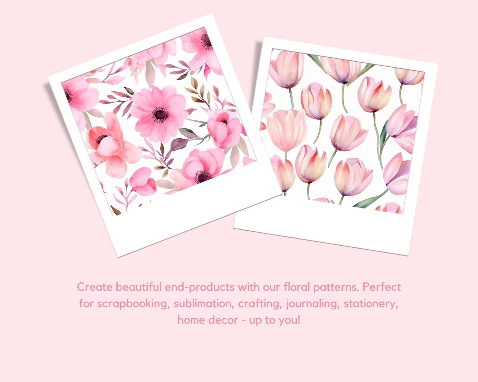 Monotone pink flowers seamless pattern. Pink floral print. 2163067