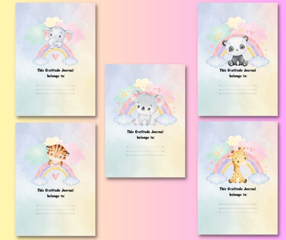 Animals and Rainbows Gratitude Journal for Kids