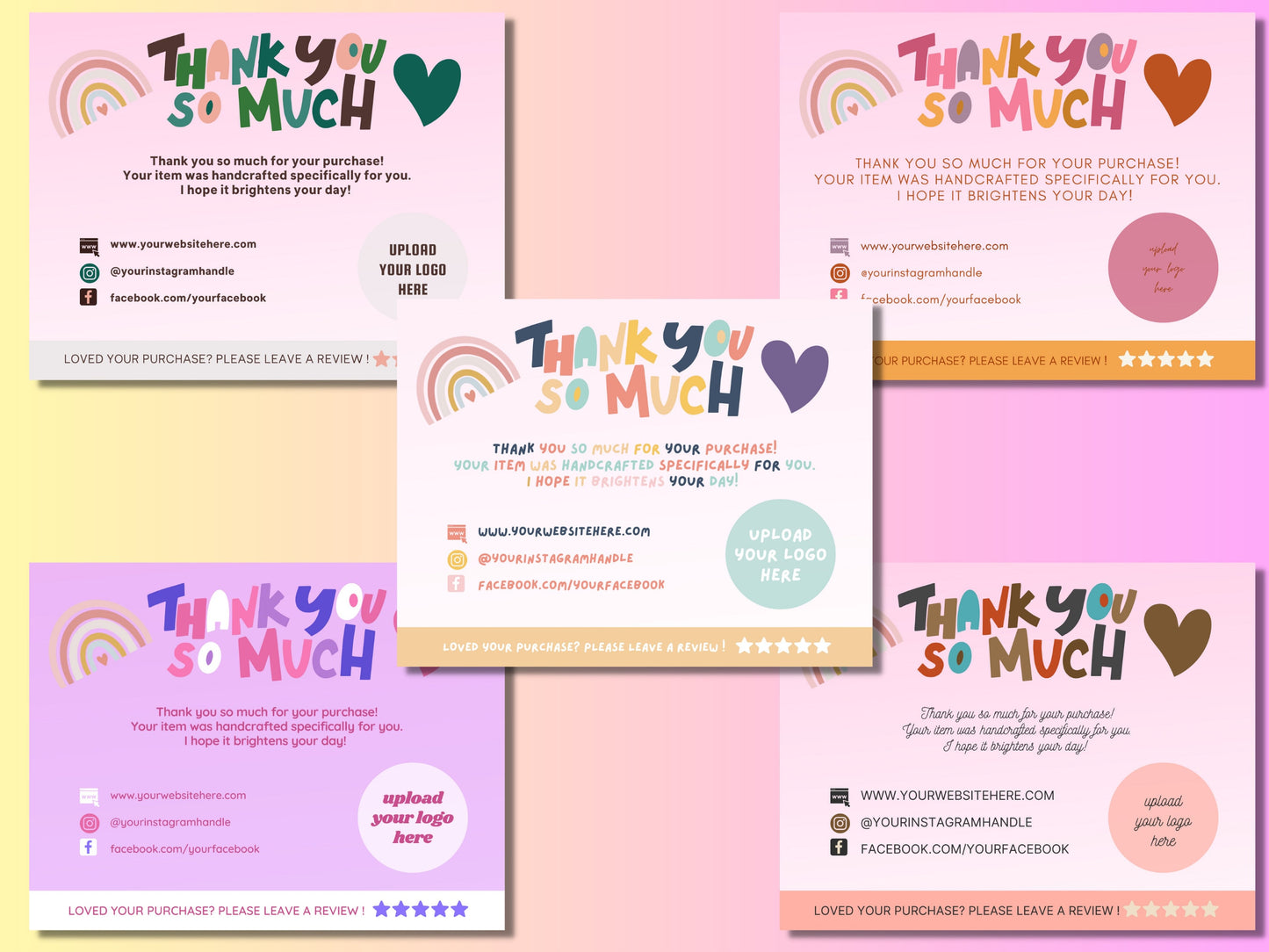 Small Business Thank You Card Canva Editable Template