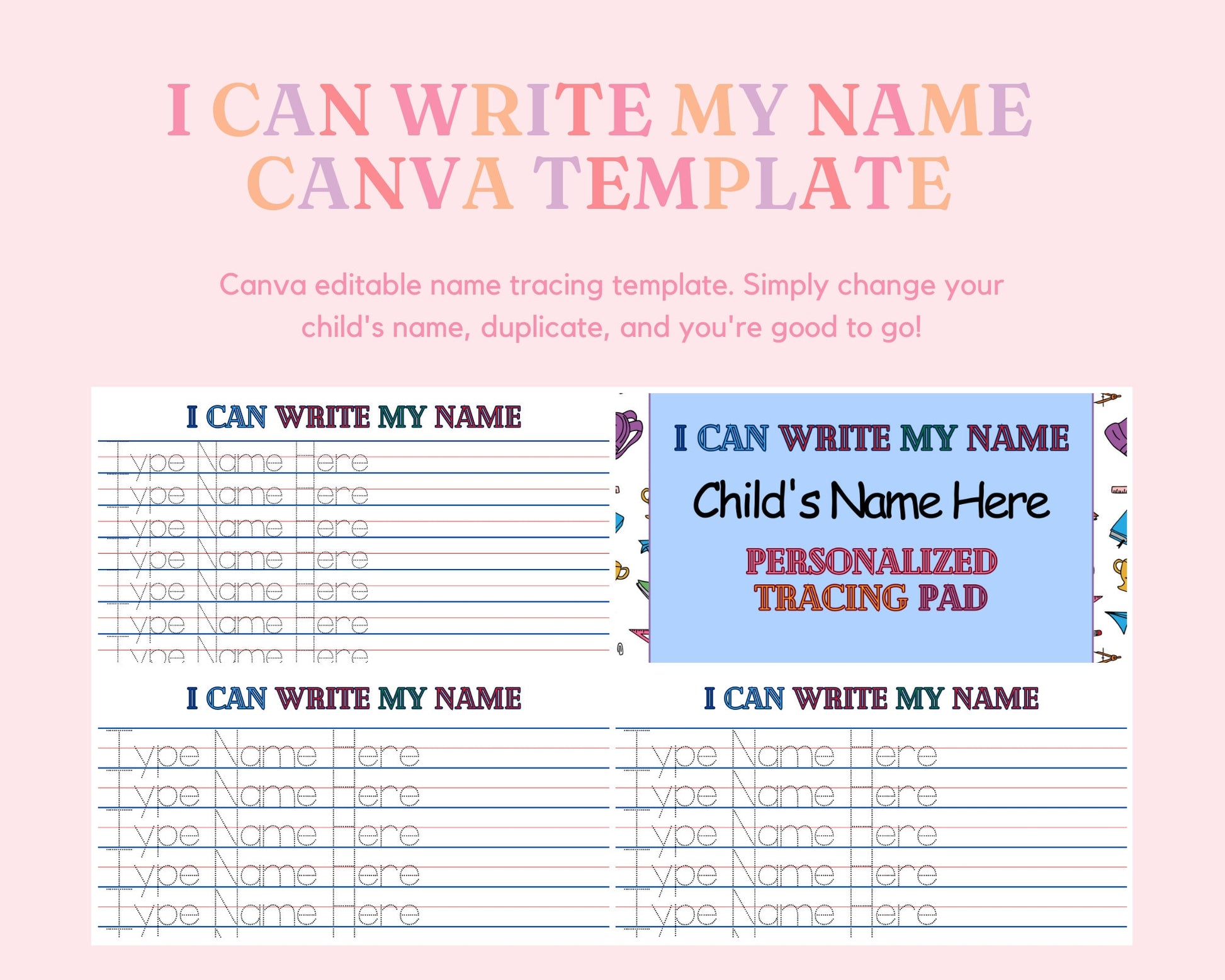 I Can Write My Name | Personalized Name Tracing Worksheet Printable