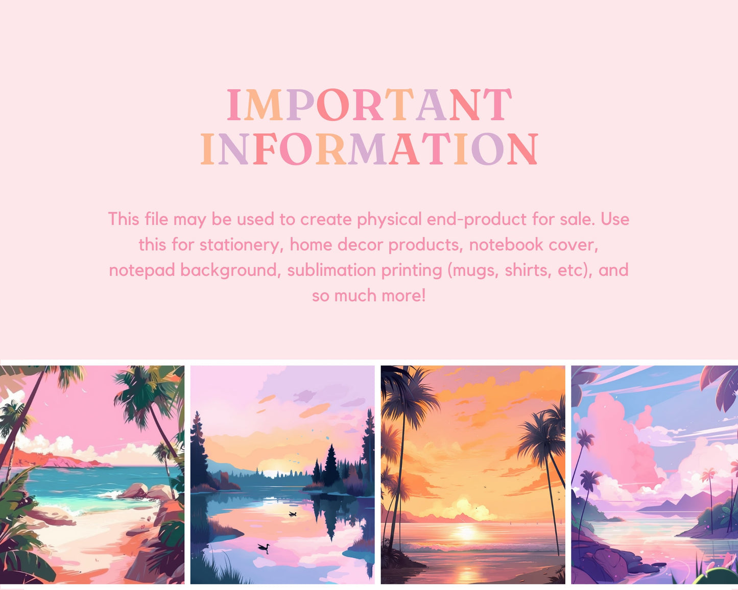 Beach Digital Illustration, Pastel, Sky for Commercial Use